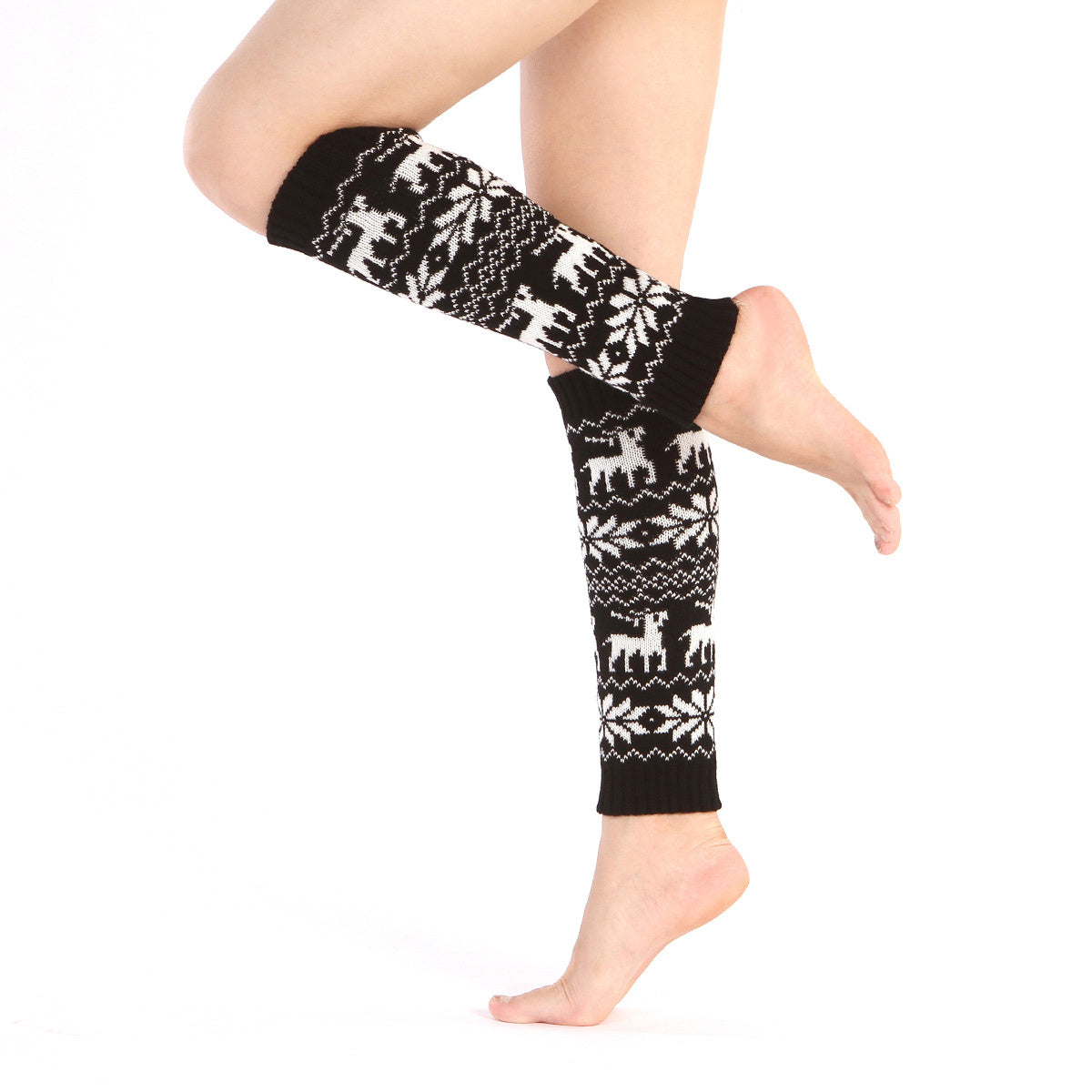 Christmas Knit Leg Warmers Rib Knit Knee High Leg Warmer Socks