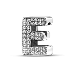 Letter LOVE Zircon Charm Bead Pendant for DIY Bracelet Ladies Jewelry Gift