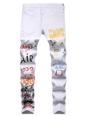 Print Slim Fit Jeans Y2k Street Style Jeans