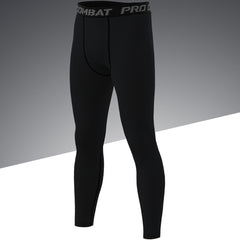 Men's Solid Sports Leggings Active Quick Drying High Stretch Compression Pants