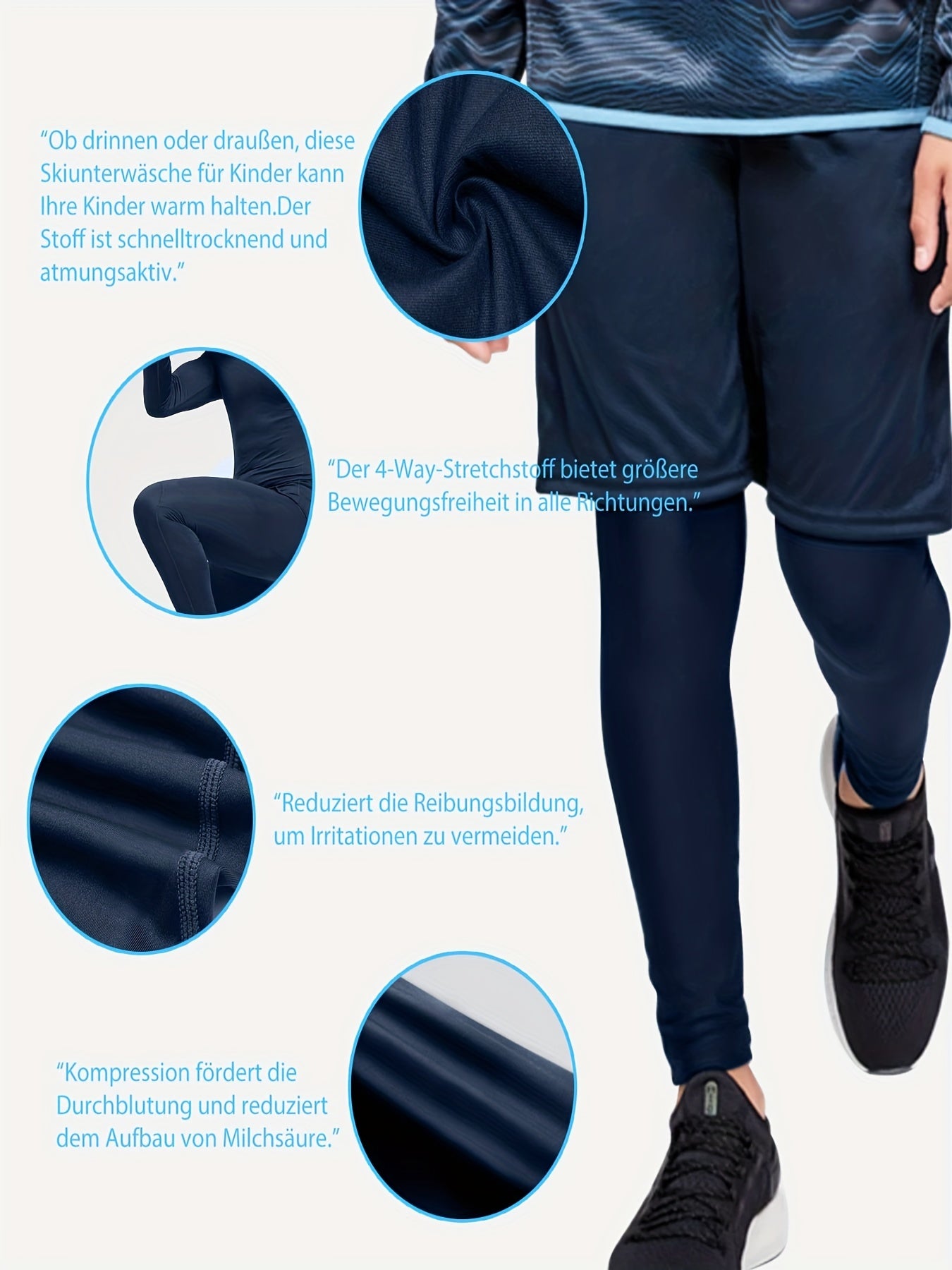 TELALEO Youth Compression Leggings Athletic Base Layer Moisture Wicking