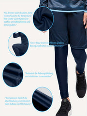 TELALEO Youth Compression Leggings Athletic Base Layer Moisture Wicking