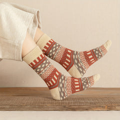 5 Pairs Geometric Pattern Mid Tube Socks for Women