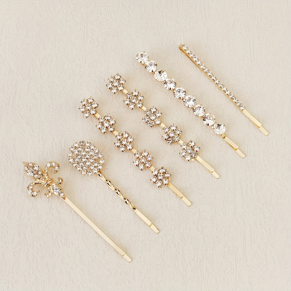 Rhinestone Bobby Pin Side Clip Bangs Clip Head Jewelry Set