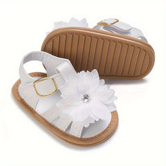 Casual Flower Open Toe Sandals For Baby Girls Lightweight Breathable Anti Slip