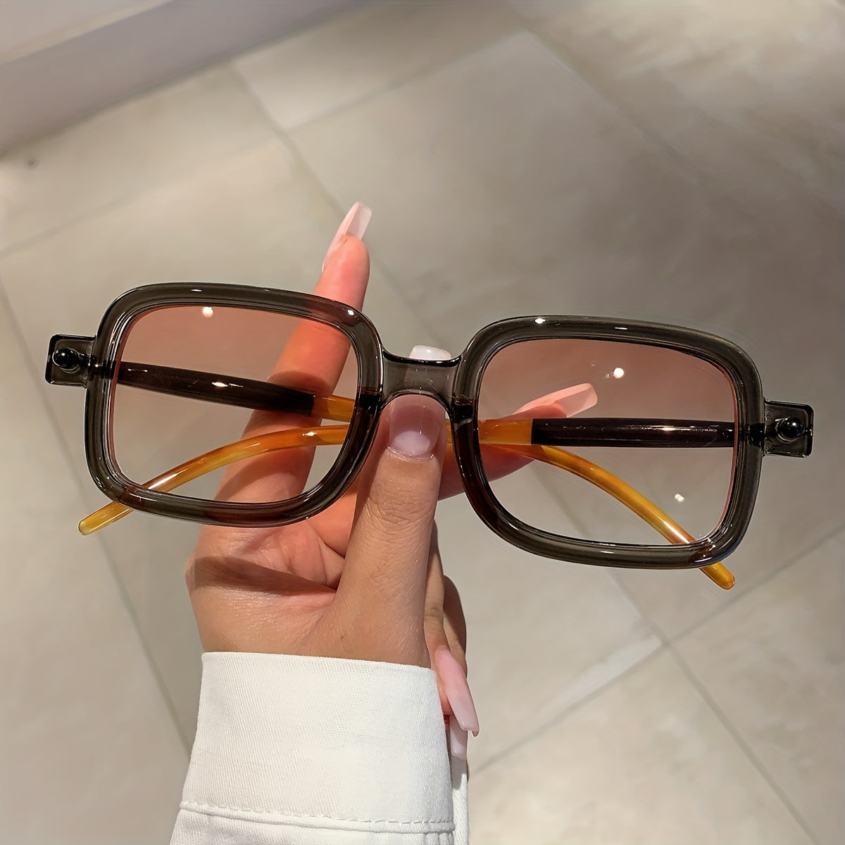 Y2K Rectangle Sunglasses Jelly UV400 Sun Shades For Travel Beach Party