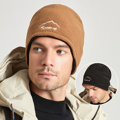 Men's Cold-proof Ski Hat Outdoor Fleece Wind-proof Knitted Hat