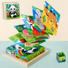 Wooden Block Puzzles for Kids - Montessori Learning Games