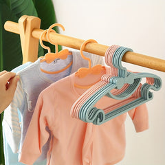 10pcs Kids Clothes Hanger PP Material Bow Wardrobe