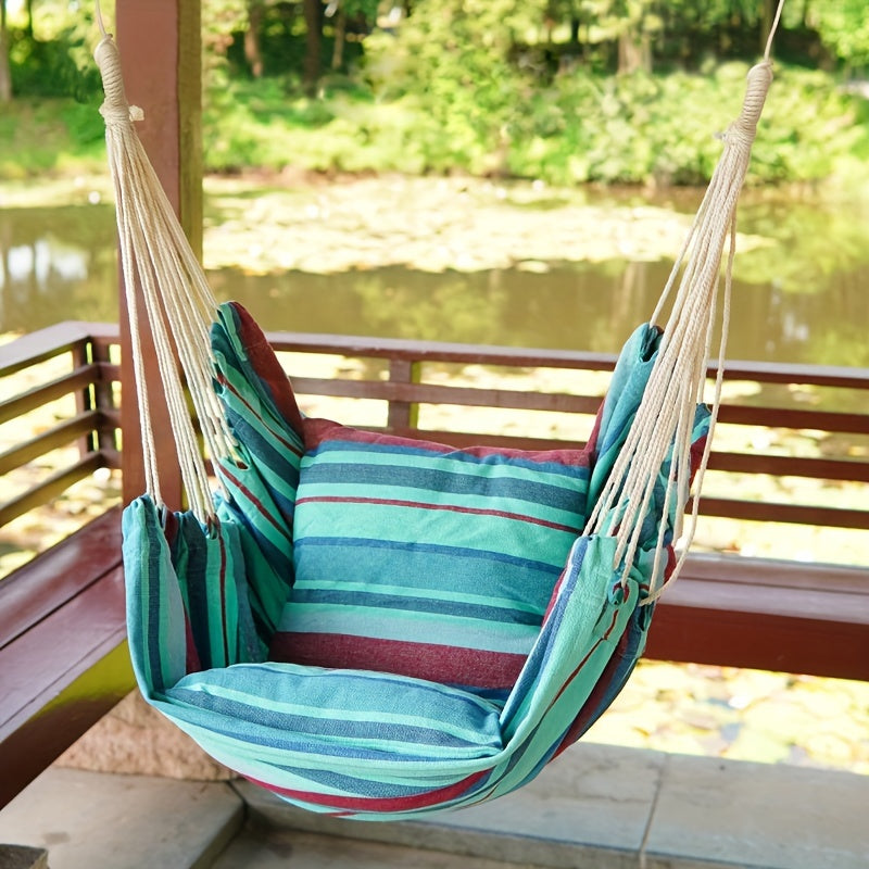 Garden Cotton Hammock Chair with 2 Cushions