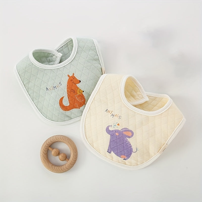 Newborn Baby Bib Thick Double Layer Quilted Pure Cotton Baby Saliva Towel