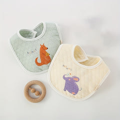 Newborn Baby Bib Thick Double Layer Quilted Pure Cotton Baby Saliva Towel