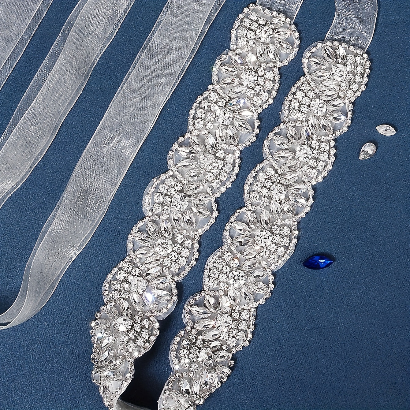 MIALLO Bridal Rhinestone Belt Handcrafted Sparkling Waistband Wedding Dresses