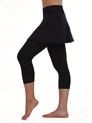 High Waist Yoga Leggings with Skirt for Women
