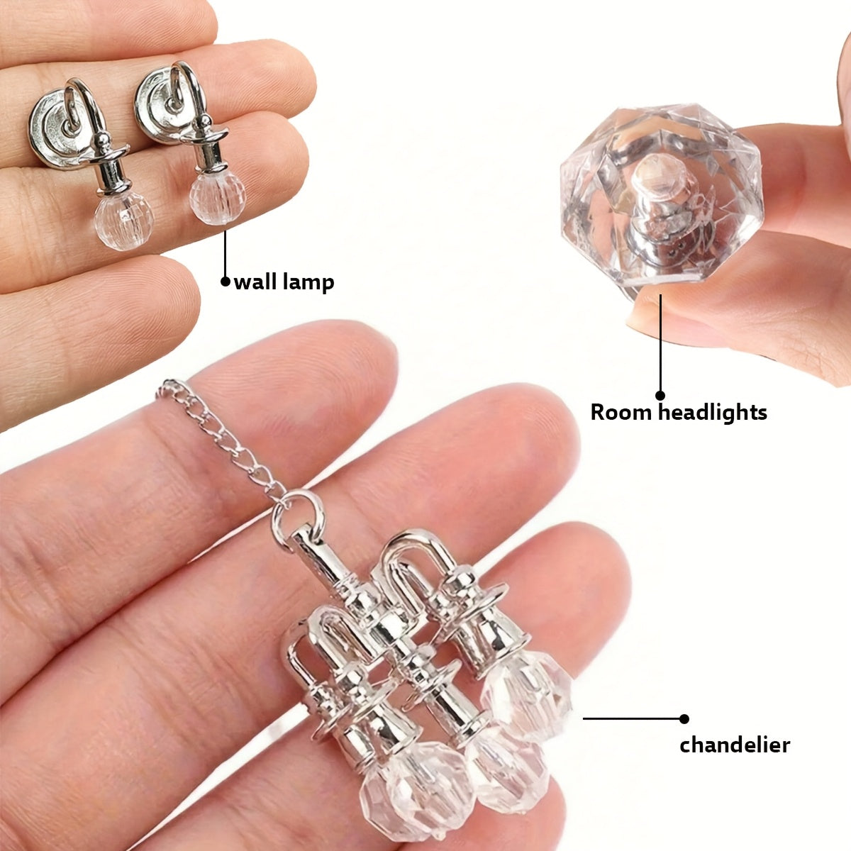 Dollhouse Crystal Wall Light in Golden, Silvery, Copper