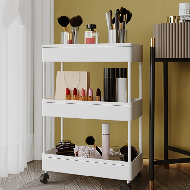 1PC Gap Hand Push Cart Storage Rack Floor standing Mobile Storage Rack