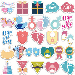 52pcs Gender Reveal Stickers Baby Shower Party Decorations Supplies Labels