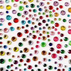 Colorful Round Dot Rhinestone Stickers Gem Beauty Decoration Self Adhesive