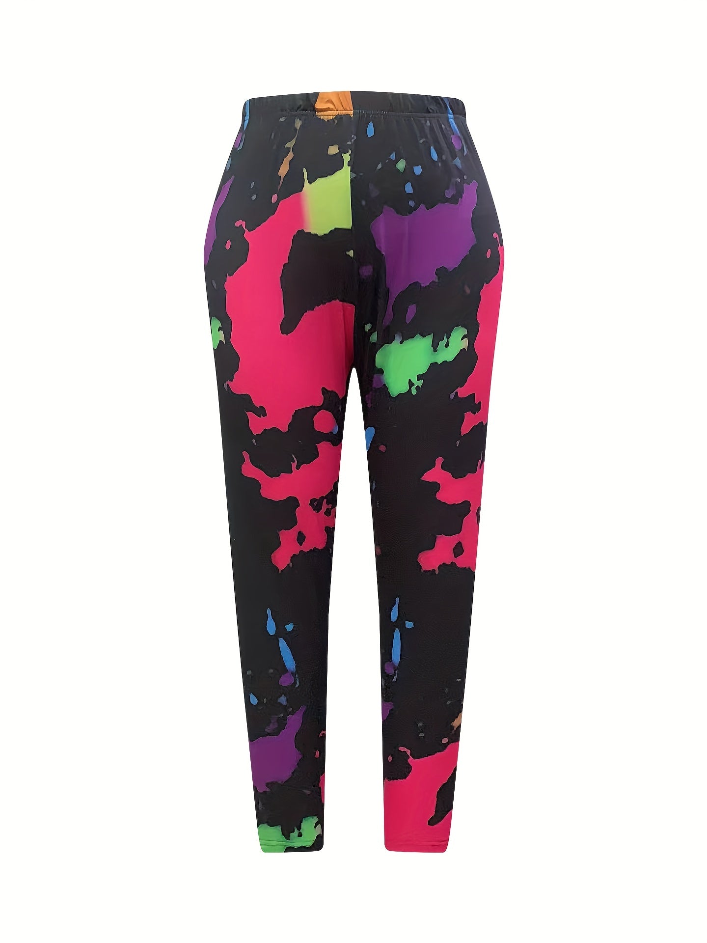  Splash Painting Print High Rise Skinny Trousers