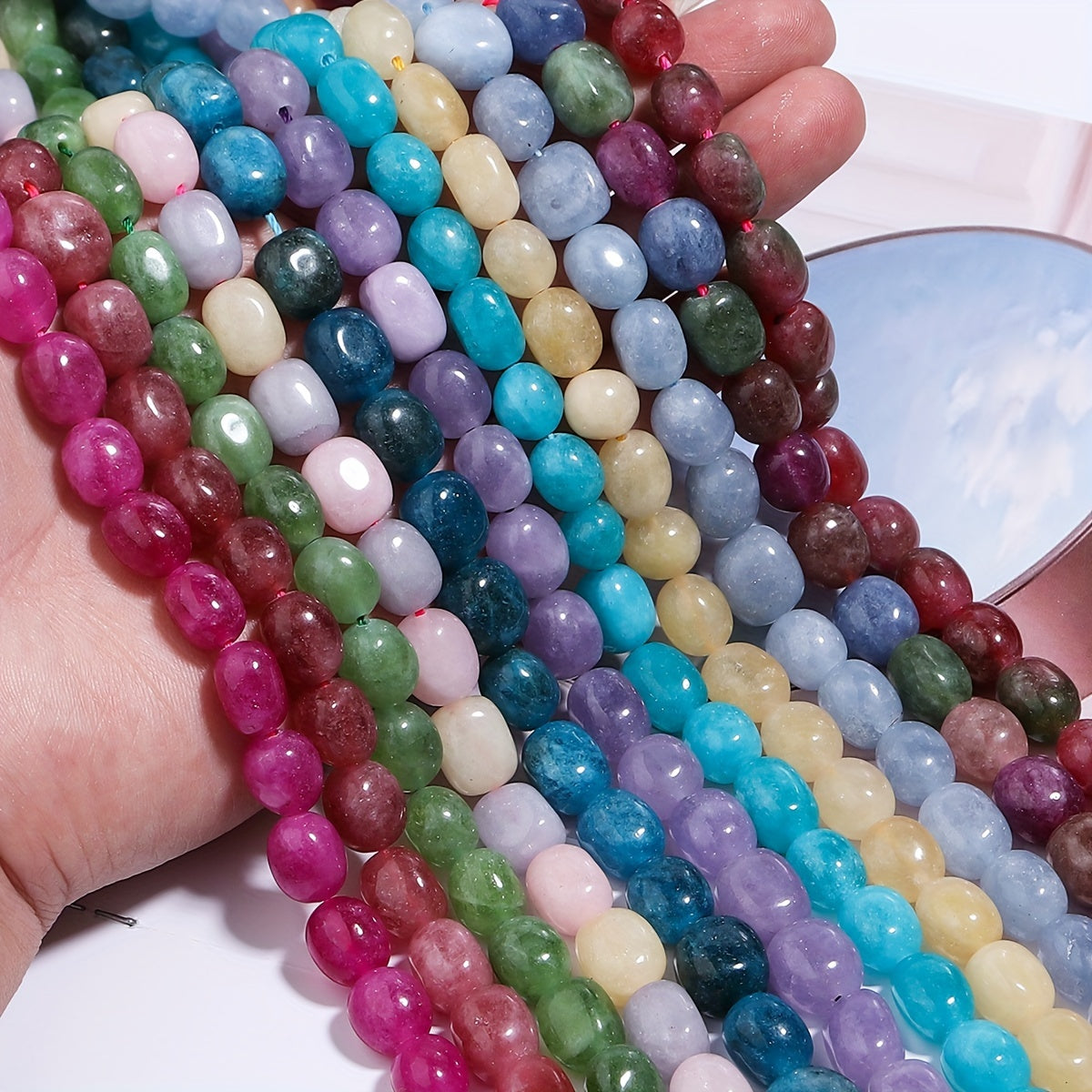 Amethyst Opal Agate Jade Spacer Beads Jewelry Making DIY