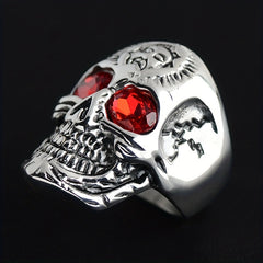 Vintage Skull Head Ring Cracked Ghost Head Rock Men's Ring Size 7 14