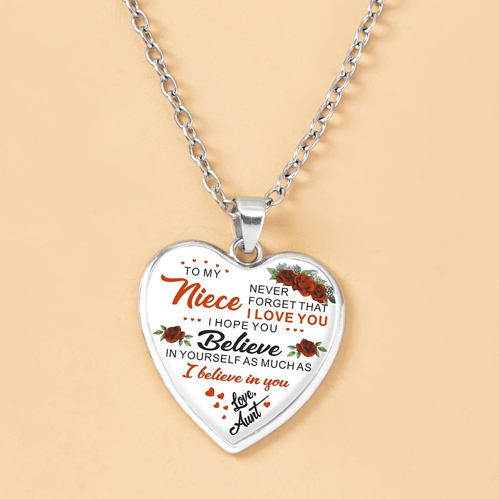 Peach Heart Necklace Your Love Will Not Stop Women Jewelry