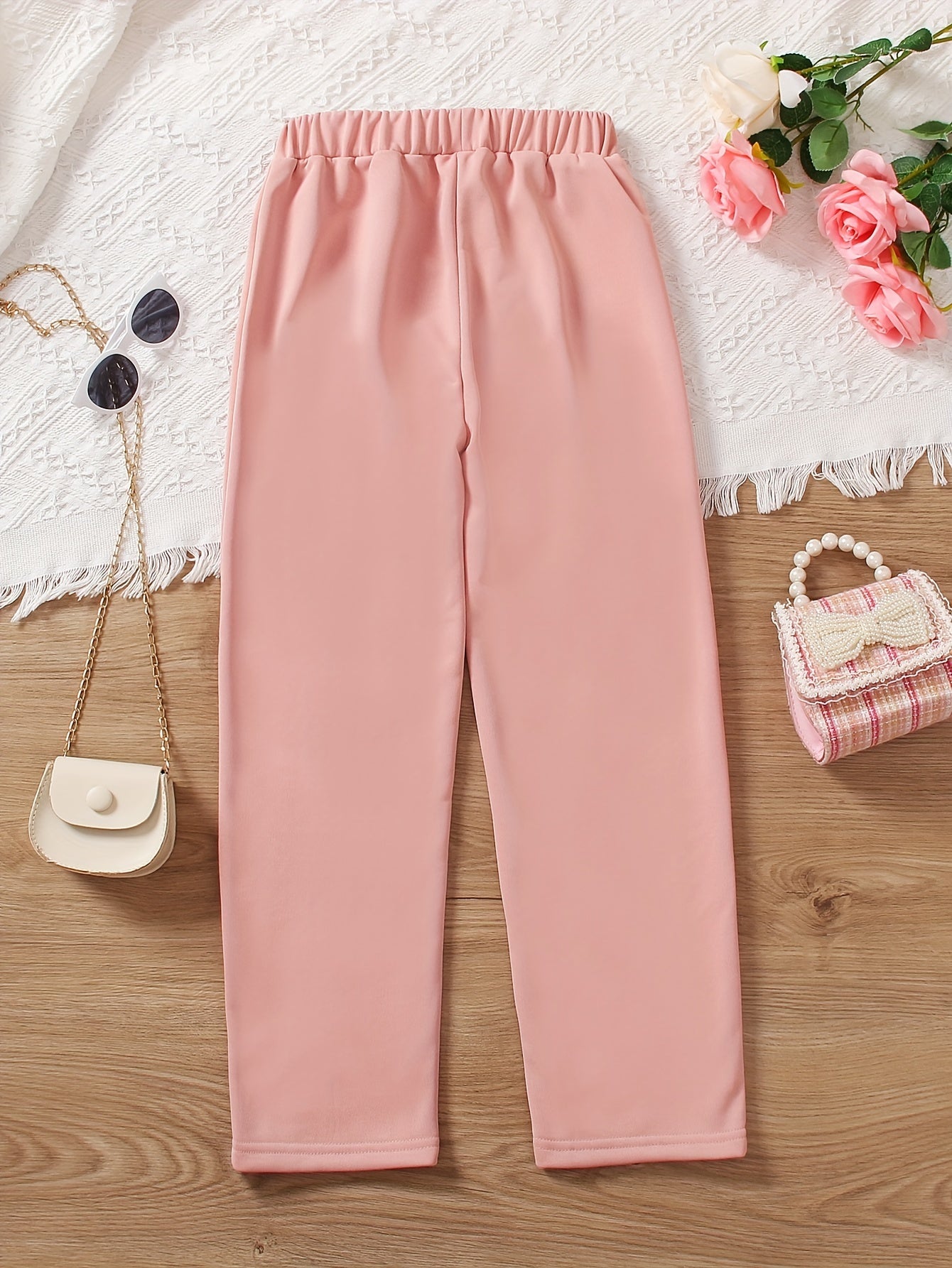 Girls' Line Stitching Elastic Waist Casual Pants - Kid Girl's Bottoms
