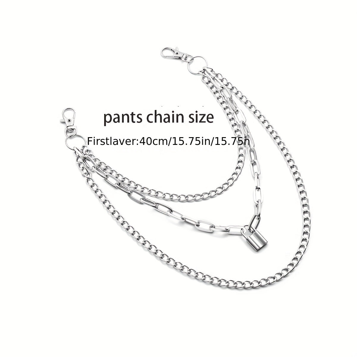 Lock Pendant Multilayer Metal Chain Pants Chain Men's Waist Chain