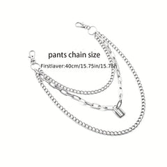 Lock Pendant Multilayer Metal Chain Pants Chain Men's Waist Chain