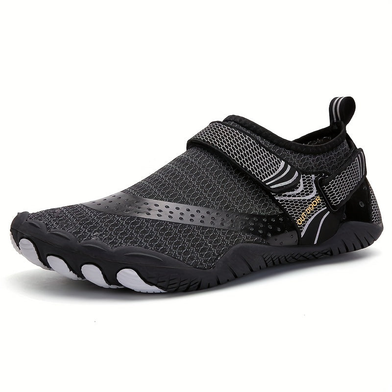 Men's Laceless Aqua Shoes With Hook & Loop Fastener