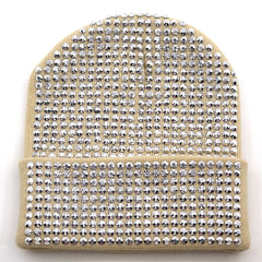 Rhinestone Knitted Hat Elastic Beanie Cap Women Hair Accessories