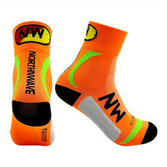 Breathable Mid Calf Cycling Sports Socks Men Women