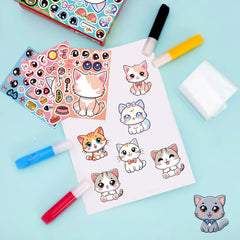 Cat Face Changing Stickers for DIY Decor, Stationery Decor