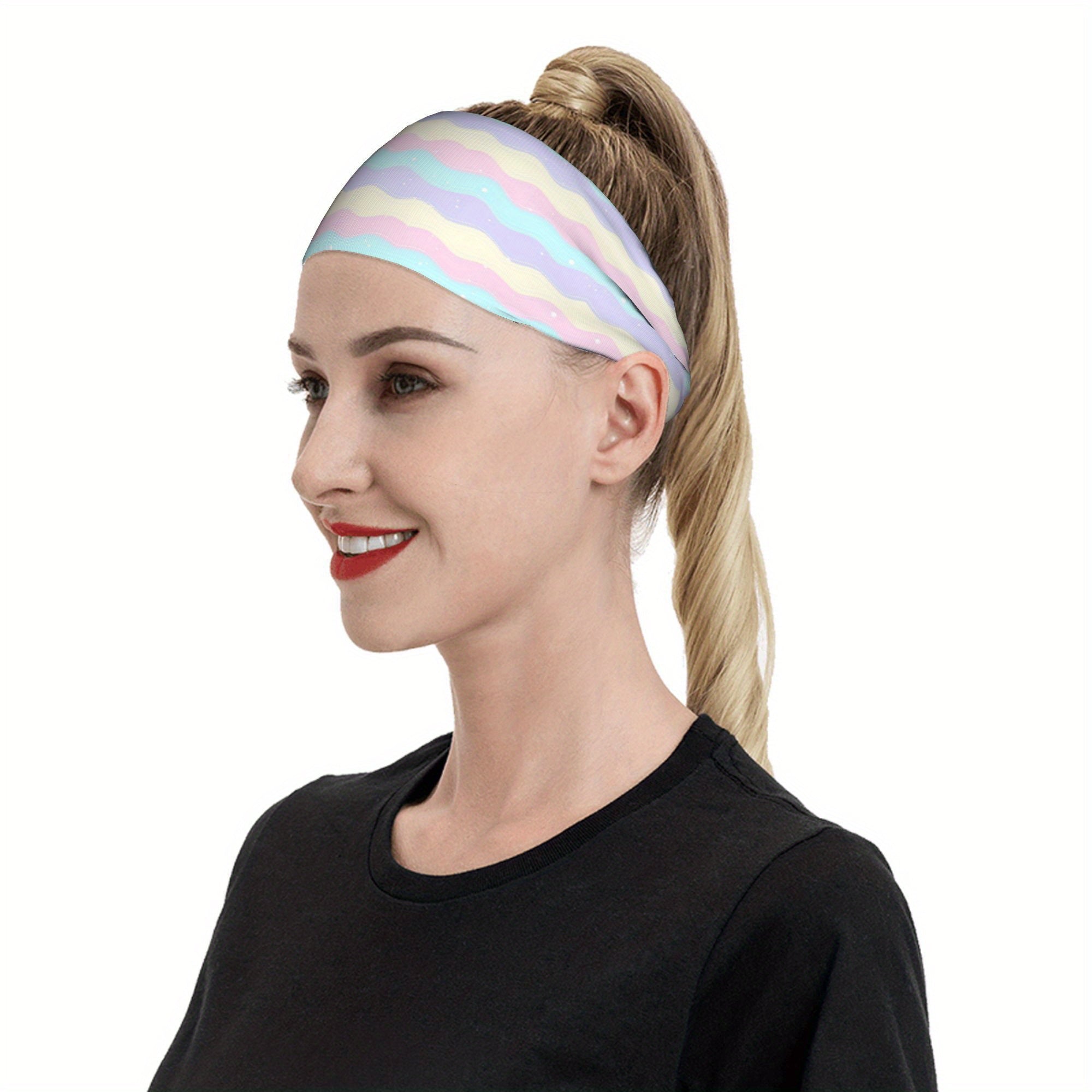Rainbow Stripes Headband, Breathable & Comfortable, Pastel Colors