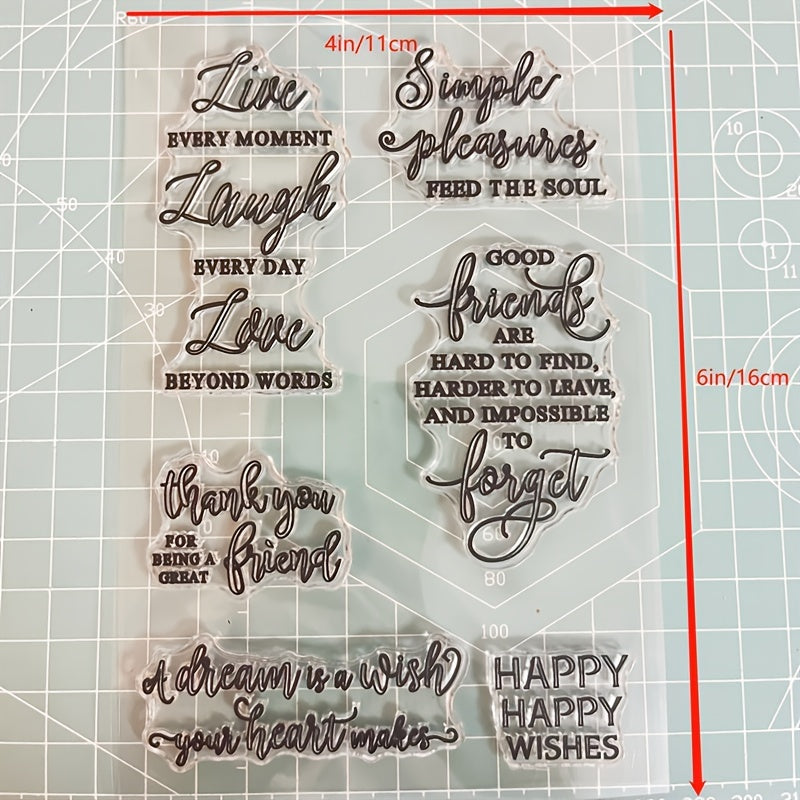 English Words Transparent Stamps for Card Making Scrapbooking Arts Crafts