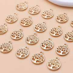20Pcs Silver Plated Tree Of Life Charm Pendant Jewelry Making DIY Accessories