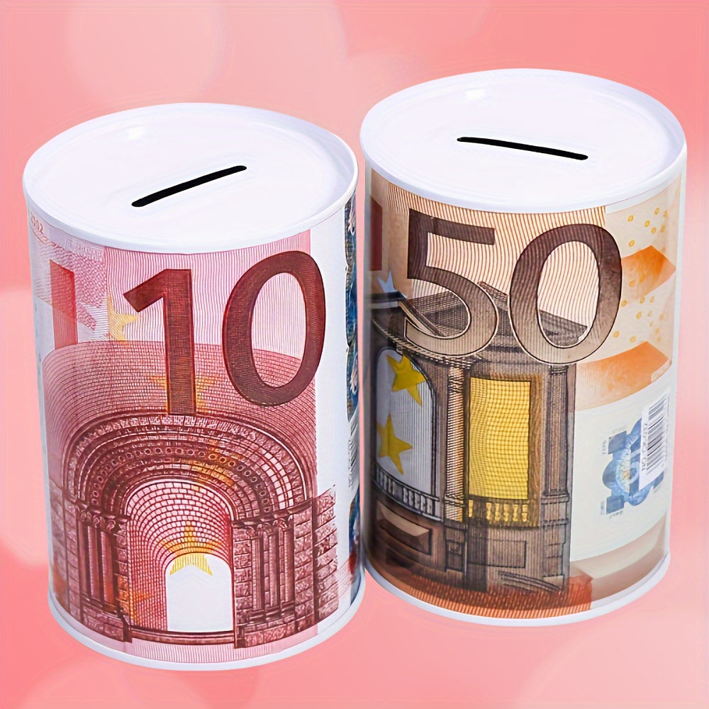 Unique Iron Savings Bank Euro Money Saving Jar Christmas Gift