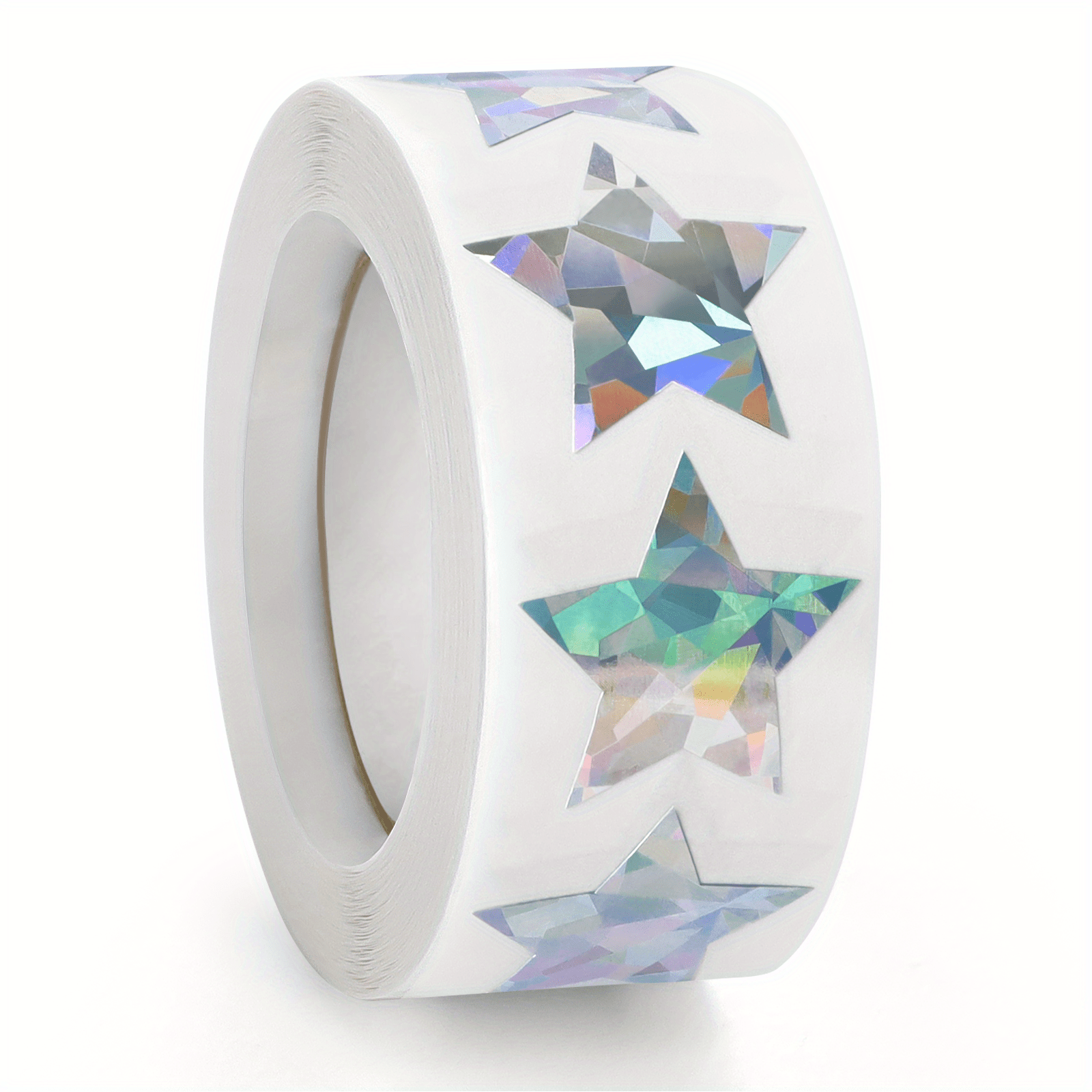 500pcs Silvery Holographic Star Stickers Self adhesive Stickers 1inch 2