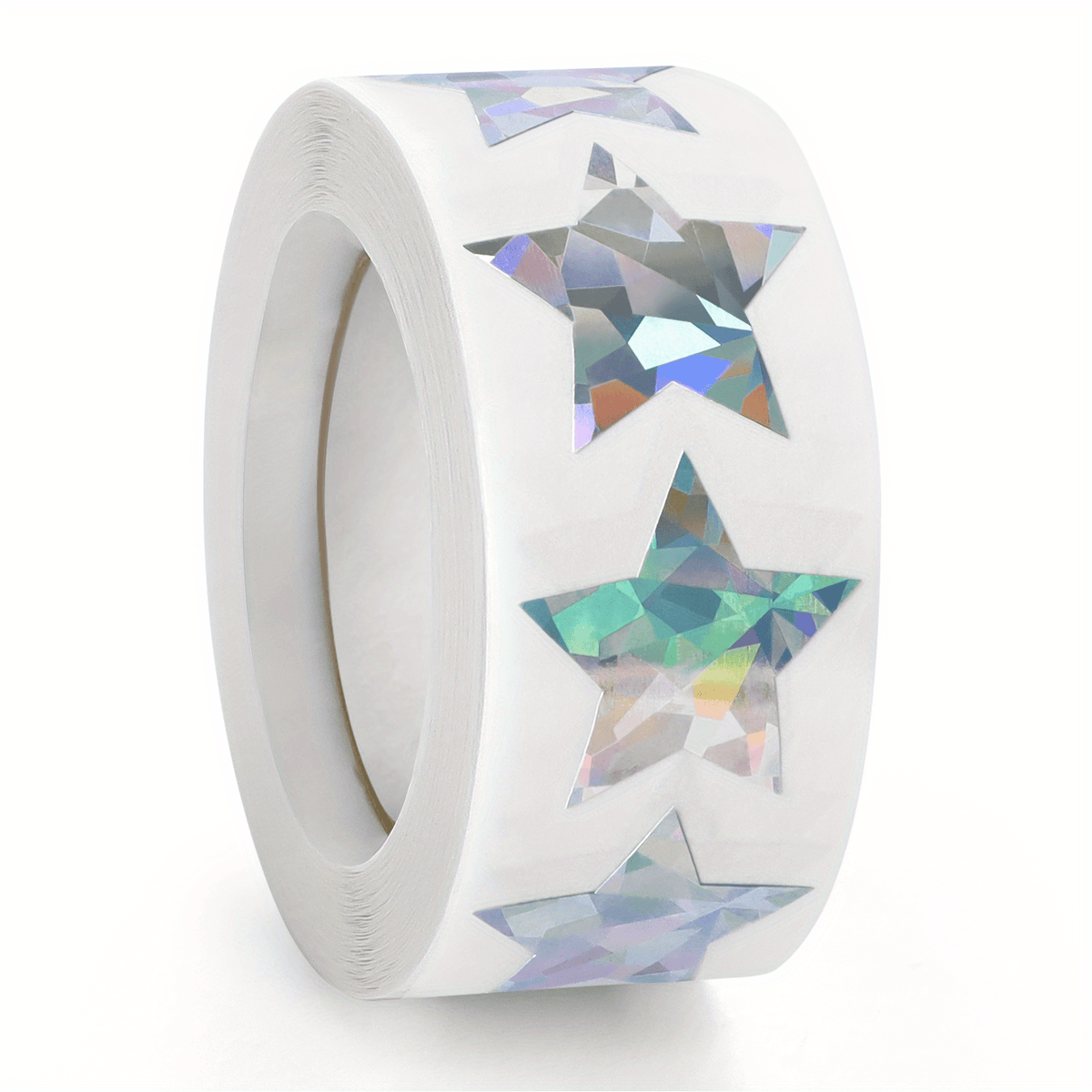 500pcs Silvery Holographic Star Stickers Self adhesive Stickers 1inch 2