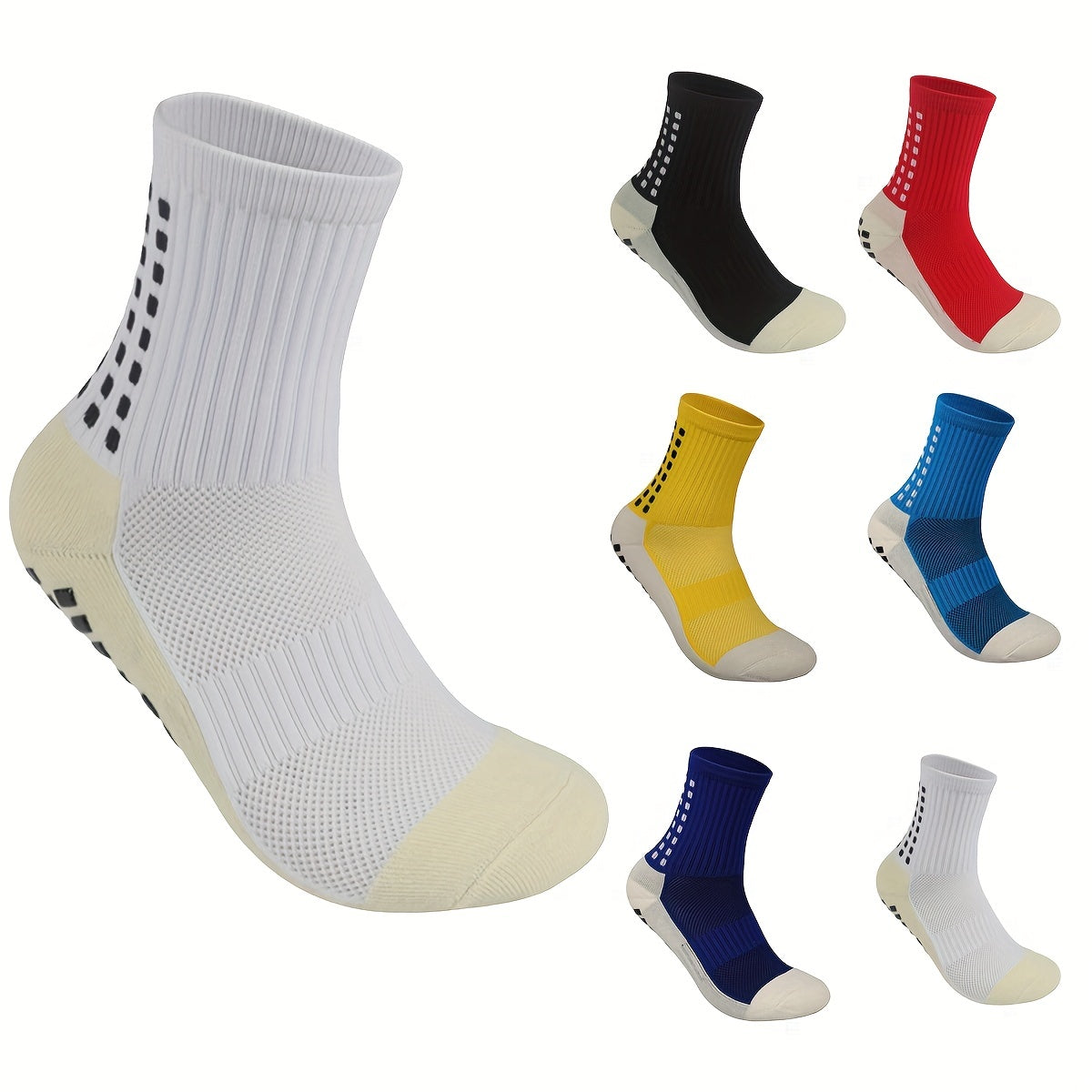 6 Pairs Thick Football Socks Non-slip Wear-resistant Comfortable Socks