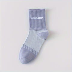 5 Pairs Letter Print Socks Comfy Sports Stockings