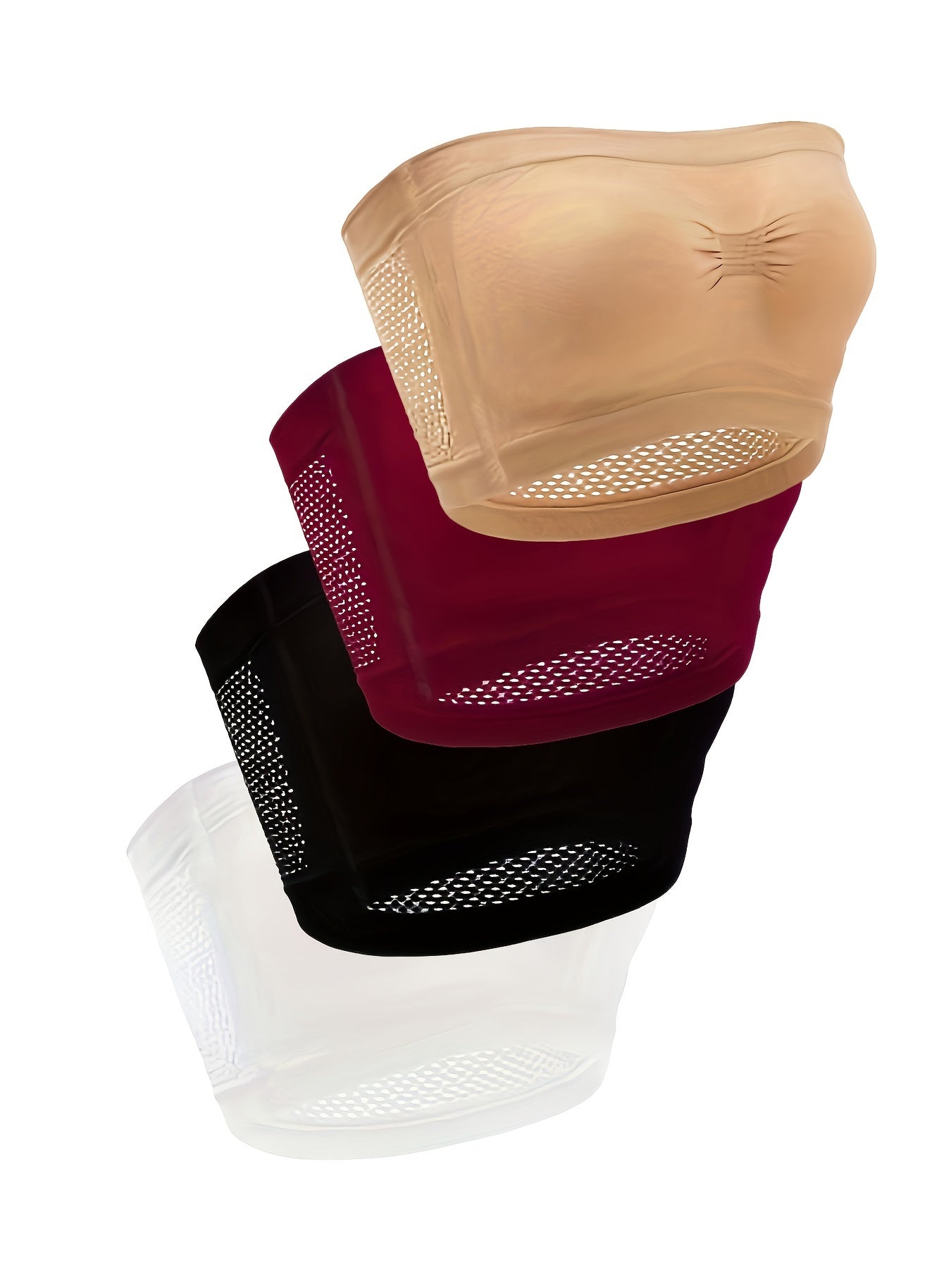 4pcs Seamless Bandeau Bras Comfy & Breathable Cut Out Stretch Bra