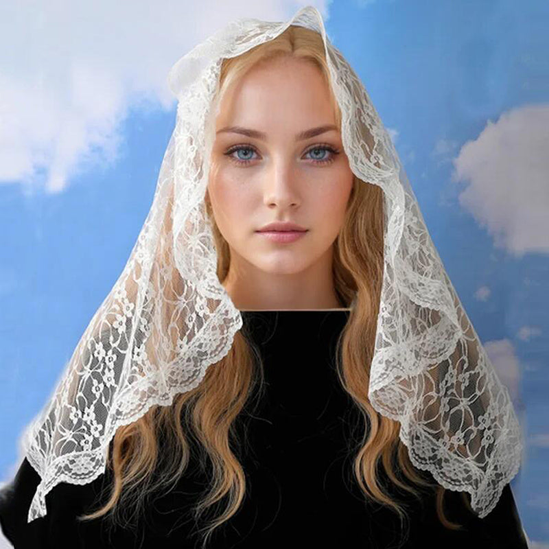 Lace Mesh Hair Scarf for Brides at Weddings