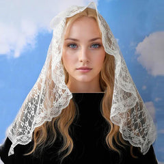 Lace Mesh Hair Scarf for Brides at Weddings
