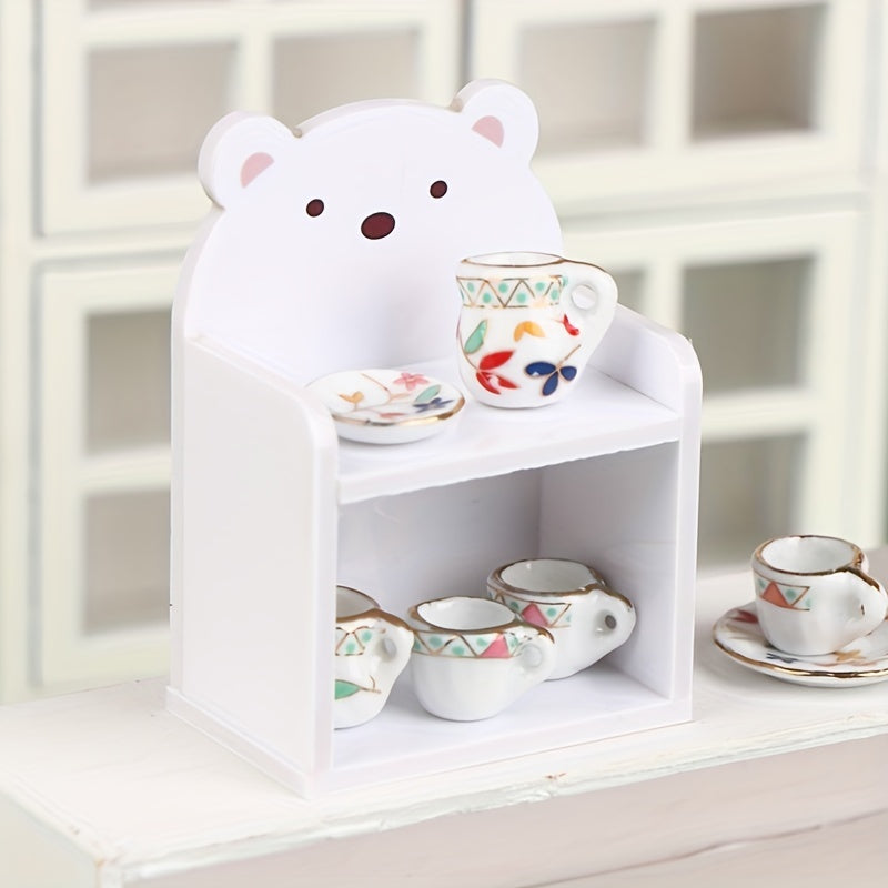 1:12 Little Bear Bookshelf Dollhouse Desk Shelf Furniture