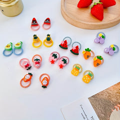 10pcs Baby Hair Tie Rubber Band Cartoon Buckle