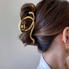 Alphabet Claw Clip Metal Curve Letter Hair Clip For Women Girls