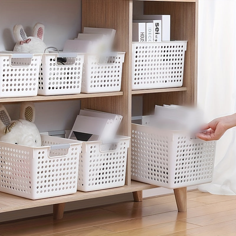 Plastic Storage Basket Desktop Sundries Storage Box Rectangular Snack Stationery