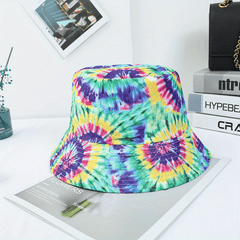 Tie Dye Circles Print Bucket Hat Boho Sunscreen Basin Hat For Women Men