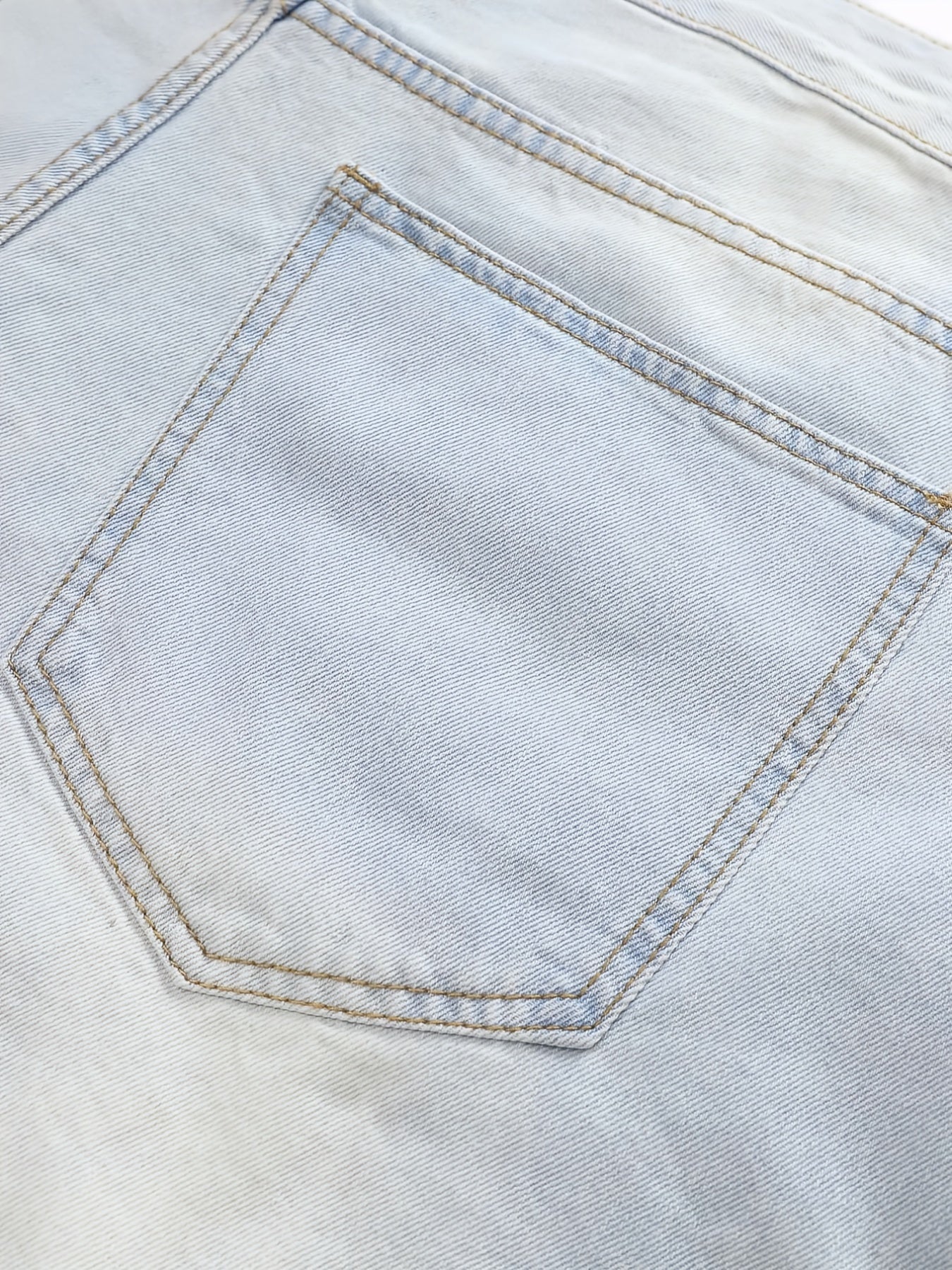  Solid Fringe Trim Denim Shorts